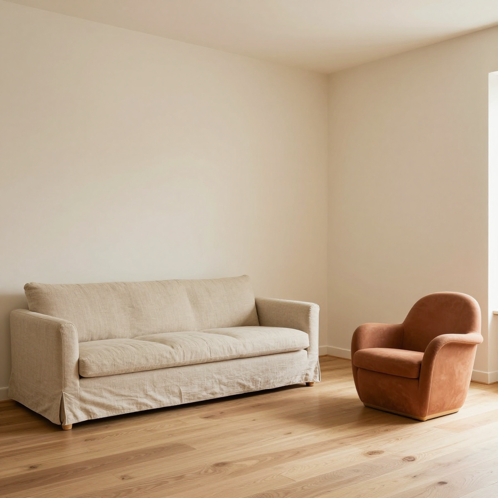 Original room with a terracotta armchair