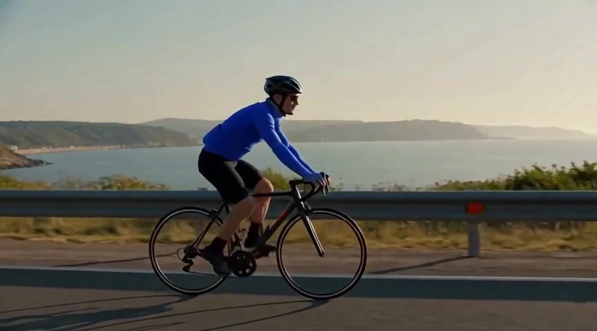 A GPU-verified Preserve Motion result keeps the cyclist motion and framing close to the source while carrying the cobalt-blue clothing edit through the clip.